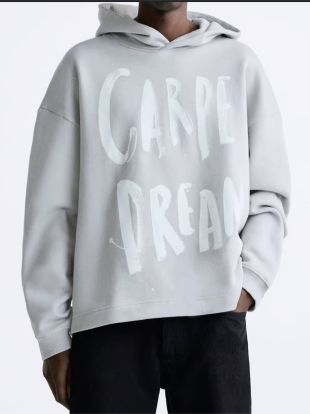 ZARA X SALVENTIUS Men's Sweatshirt Hoodie Gray Carpe Dream Sz M LIMITED EDITION